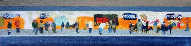 Anastasia Zoé Souliotou, Trilogie des Métros - Métro de Paris, huile sur toile, 40cm x 10cm, 2013 